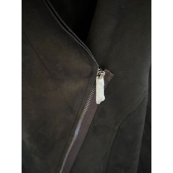 Philosophy Republic Black Faux Suede Moto Jacket Women’s XL Asymmetrical Zip NWT - Picture 5 of 5